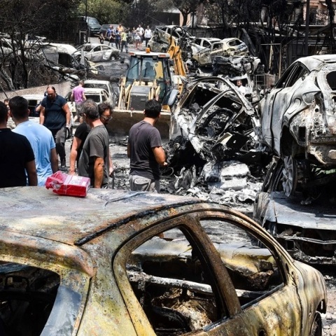 καμμενα αυτοκινητα, δασος, κοσμος