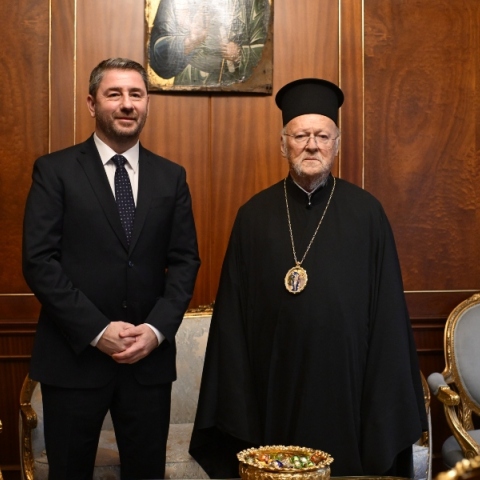 Συνάντηση του Νίκου Ανδρουλάκη με τον Οικουμενικό Πατριάρχη κ.κ. Βαρθολομαίο 