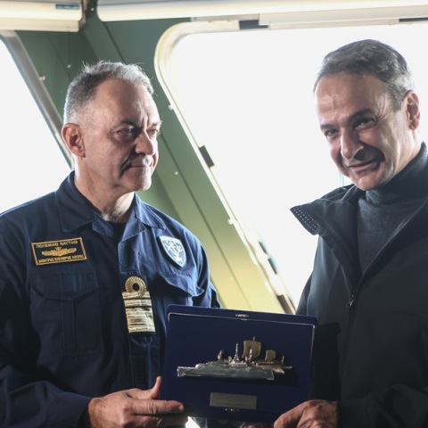 Μητσοτάκης για φρεγάτα «Κίμων»: Χρέος μου να παραδώσω μια πατρίδα ασφαλέστερη απ' ό,τι την παρέλαβα