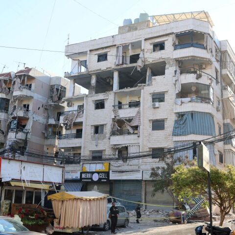 Κατεστραμμένα κτίρια στη Νότια Βηρυτό μετά τον σημερινό ισραηλινό βομβαρδισμό