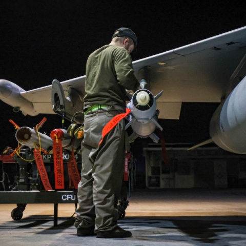 Μαχητικό αεροσκάφος Typhoon FGR4 στη στρατιωτική αεροπορική βάση της Βρετανίας στο Ακρωτήρι της Κύπρου