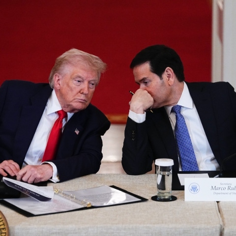 Ο πρόεδρος των ΗΠΑ, Ντόναλντ Τραμπ με τον ΥΠΕΞ, Μάρκο Ρούμπιο