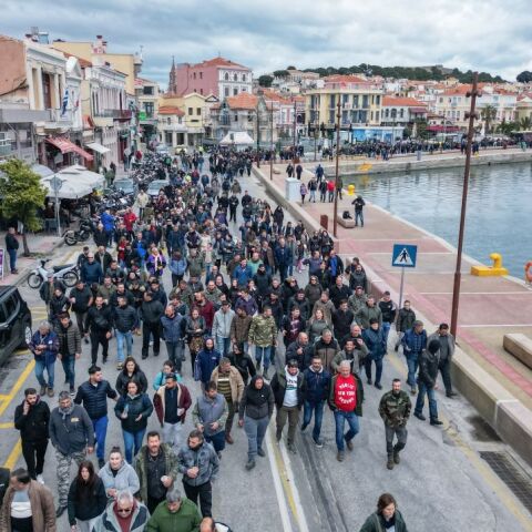 Κτηνοτρόφοι στο λιμάνι της Μυτιλήνης