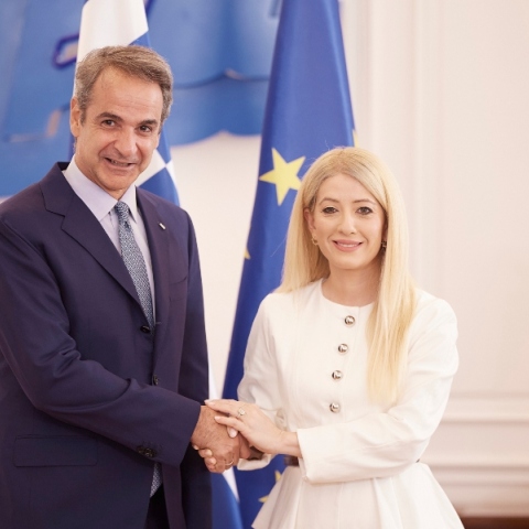 Συνάντηση Μητσοτάκη με την πρόεδρο της Βουλής των Αντιπροσώπων της Κύπρου, Αννίτα Δημητρίου
