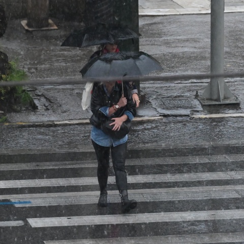 Άτομα με ομπρέλες 