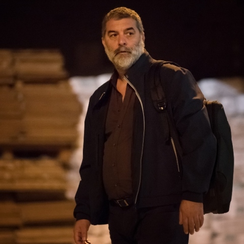 Ο Βασίλης Μπισμπίκης στα γυρίσματα της ταινίας «Σπασμένη Φλέβα» 