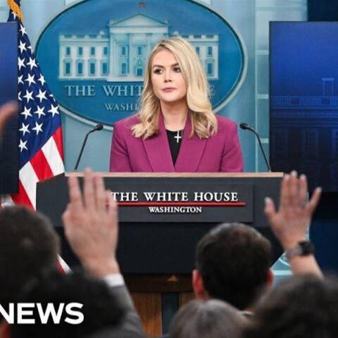 Η εκπρόσωπος Τύπου του Λευκού Οίκου, Καρολάιν Λίβιτ στη σημερινή συνέντευξη Τύπου