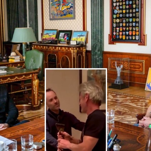 Ο Σον Πεν βραβεύτηκε στο Κίεβο με ένα συμβολικό Όσκαρ από συντρίμμια τρένου - Παρά τη νέα του νίκη στα κανονικά βραβεία, επέλεξε να βρίσκεται στην Ουκρανία.