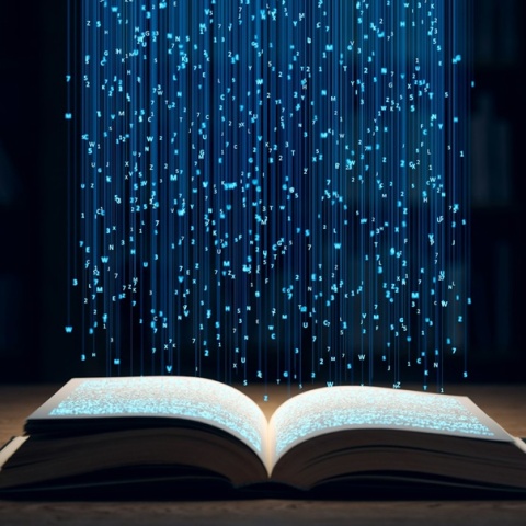 Γράμματα που μεταφέρονται στις σελίδες βιβλίου