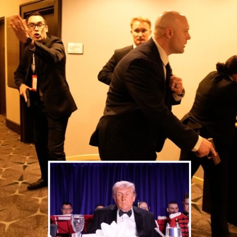 Βίντεο: Πυροβολισμοί στο δείπνο ανταποκριτών προκάλεσαν άμεση απομάκρυνση του Ντόναλντ Τραμπ και της Πρώτης Κυρίας, Μελάνια Τραμπ. 