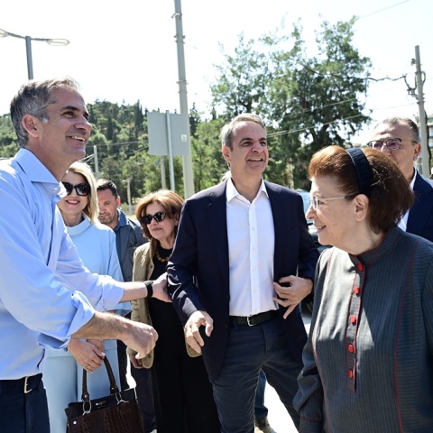 Κώστας Μπακογιάννης, Κυριάκος Μητσοτάκης και Λίνα Μενδώνη