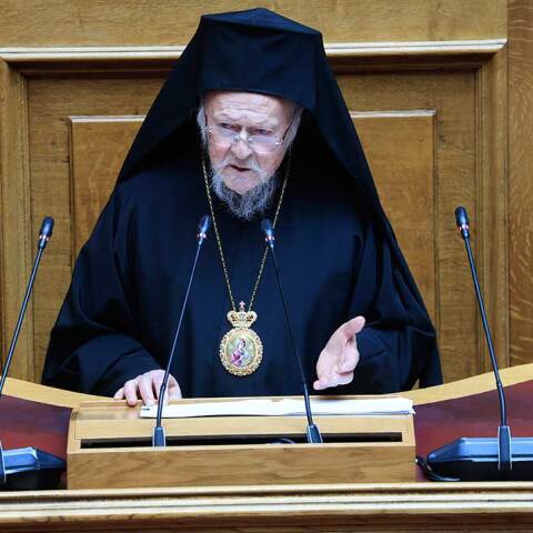 Ο Οικουμενικός Πατριάρχης Βαρθολομαίος στη Βουλή