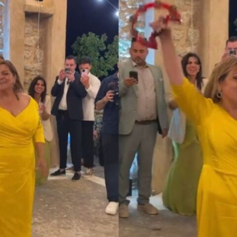 Ο χορός της Βίκυς Σταυροπούλου στον γάμο της Δανάης Μπάρκα έγινε viral και θύμισε το «Είσαι το Ταίρι μου» 