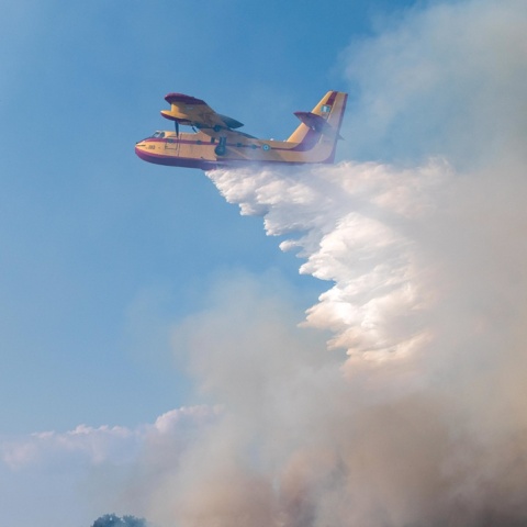 Canadair επιχειρεί για την κατάσβεση φωτιάς