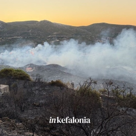Φωτιά στην Κεφαλονιά: Συναγερμός για αναζωπύρωση στον Κατελειό
