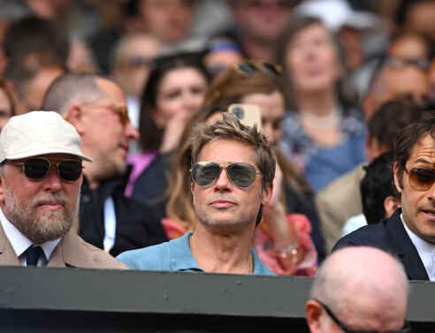 Guy Ritchie, Brad Pitt και Jeremy Kleiner στο Wimbledon 2023