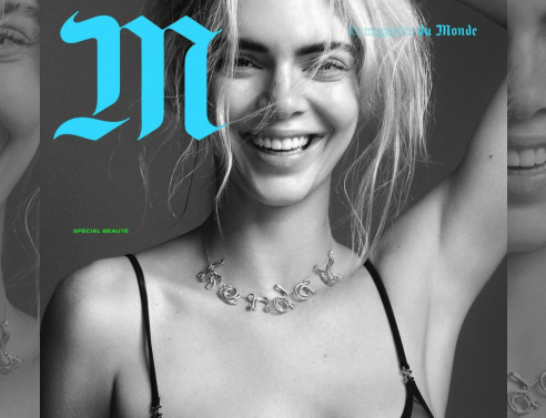 H Κένταλ Τζένερ φωτογραφημένη από τον Όλιβερ Χάντλι Περτς για το εξώφυλλο του περιοδικού της εφημερίδας Le Monde, M