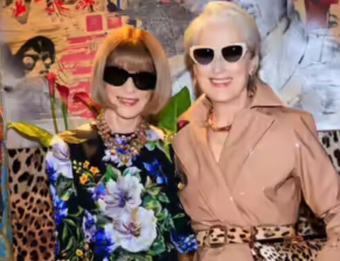 H Μιράντα Πρίστλι...συναντά την Άννα Γουίντουρ στη Εβδομάδα Μόδας του Μιλάνου