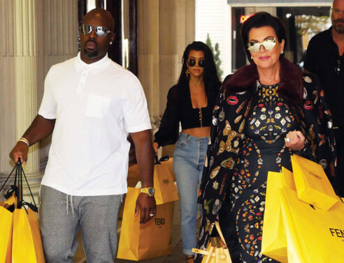 Corey Gamble, Kris Jenner, Kourtney Kardashian in Paris
