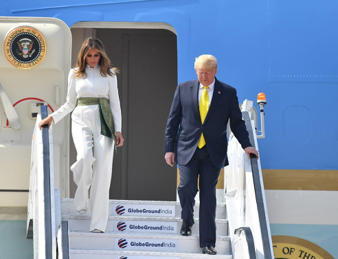 Η άφιξη της Μελάνιας και του Ντόναλντ Τραμπ στην Ινδία