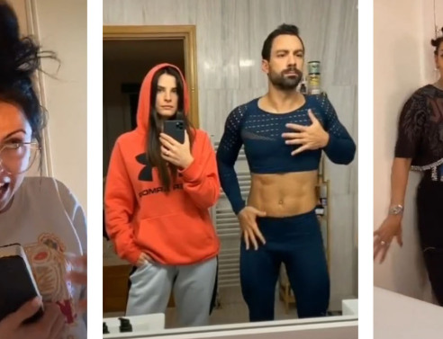 Η Δήμητρα Αλεξανδράκη, η Χριστίνα Μπόμπα, ο Σάκης Τανιμανίδης και η Ελένη Φουρέιρα σε βίντεο στο Tik Tok