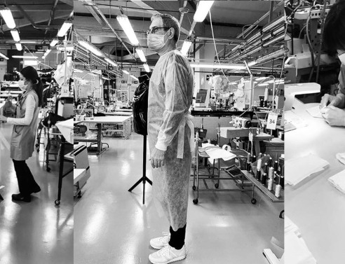 Φωτογραφίες από το εργοστάσιο του Armani που ράβουν μάσκες και ιατρικές στολές για τους γιατρούς της Ιταλίας