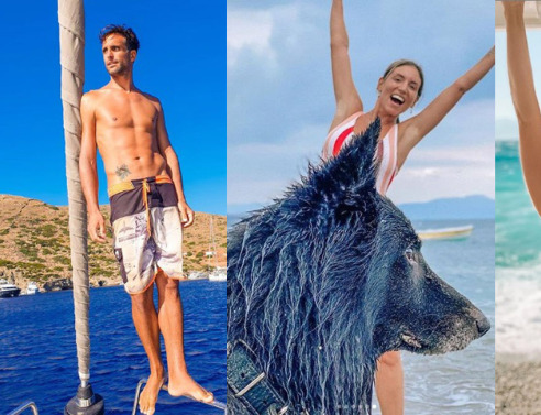 Μαρία Σολωμού, Γιάννης Δρυμωνάκος, Αθηνά Οικονομάκου, Βάσια Κωσταρά σε διακοπές