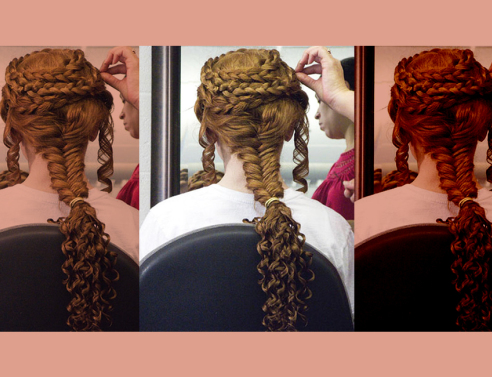 Έξι διαφορετικά χτενίσματα εμπνευσμένα από την κόμμωση των Καρυάτιδων, από την καθηγήτρια Dr. Katherin Schwab.