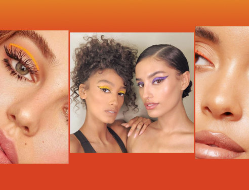 Πορτραίτα 4 γυναικών με έντονο μακιγιάζ ματιών