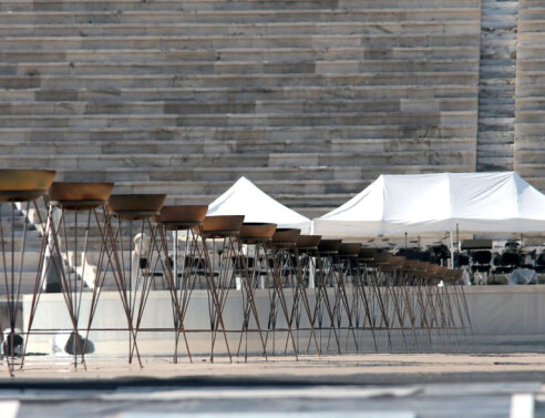 Φωτογραφία από τις προετοιμασίες για την επείδηξη μόδας του Dior στο Καλλιμάρμαρο©ΑΠΕ-Παντελής Σαίτας