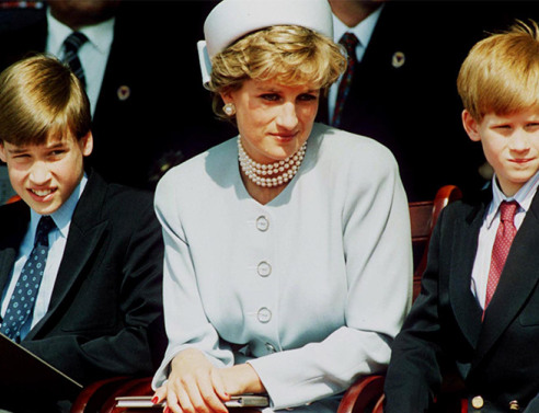  H πριγκίπισσα Νταϊάνα με τους γιους της Ουίλιαμ και Χάρι το 1995