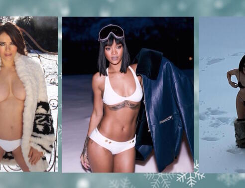 Celebrities που φωτογραφήθηκαν με μπικίνι μέσα στα χιόνια και ανέβασαν σχετικές φωτογραφίες στο instagram.
