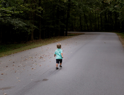 Παιδί που περπατάει προς το δάσος