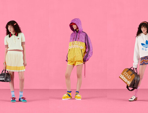 Μοντέλα με ρούχα από τη συνεργασία Gucci x Adidas