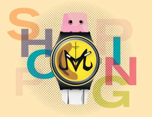 Ρολόι Swatch σε εικαστικό για shopping