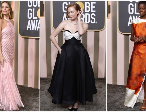 Από αριστέρα: Margot Robbie, Hannah Einbinger και Letitia Wright.  