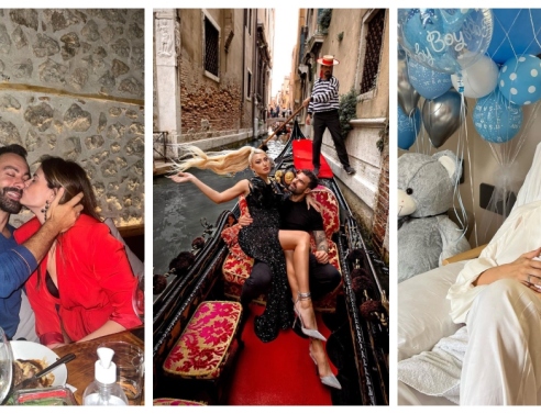 Χριστίνα Μπόμπα και Σάκης Τανιμανίδης, Ιωάννα Τούνη και Δημήτρης Αλεξάνδρου και Ελένη Φουρέιρα με τον γιο της 