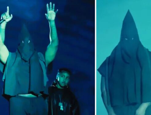 Κάνιε Γουέστ: Φόρεσε κουκούλα τύπου Κου Κλουξ Κλαν σε εκδήλωση ακρόασης του νέου του άλμπουμ - Ο ράπερ έχει βρεθεί στο στόχαστρο για αντισημιτικά σχόλια. 