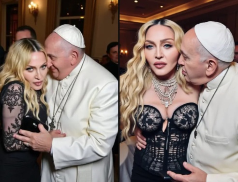 Μαντόνα και πάπας Φραγκίσκος - Φωτογραφίες δημιουργημένες με ΑΙ