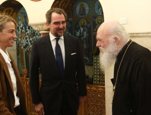 Νικόλαος Ντε Γκρες και Χρυσή Βαρδινογιάννη ζήτησαν την ευλογία του Ιερώνυμου