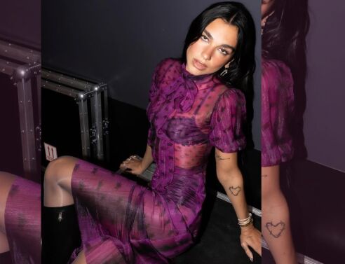 H Dua Lipa με See through φούστα