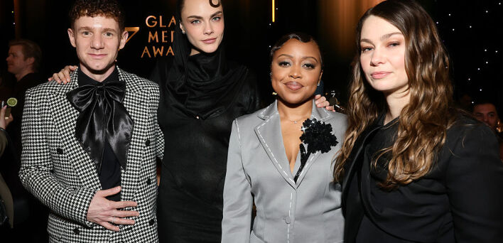 Η Κάρα Ντελεβίν με τη σύντροφό της Μίνκε σε τρυφερές στιγμές στα GLAAD Awards