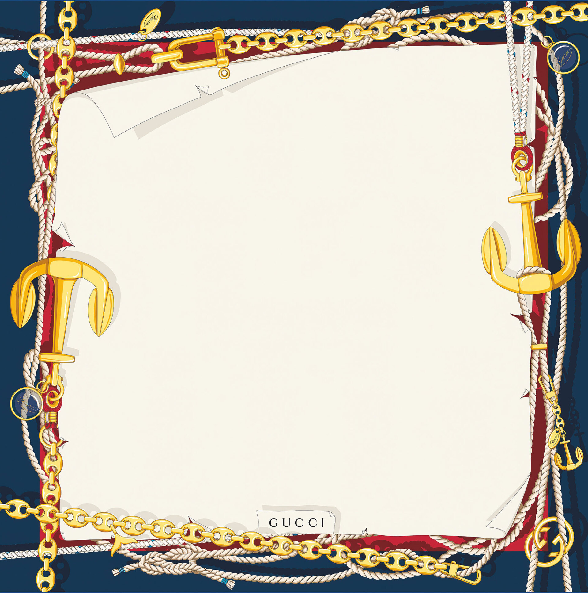 Mεταξωτό μαντίλι με άγκυρες, της σχεδιάστριας Frida Giannini (Φρίντα Τζιαννίνι), για την συλλογή cruise 2007