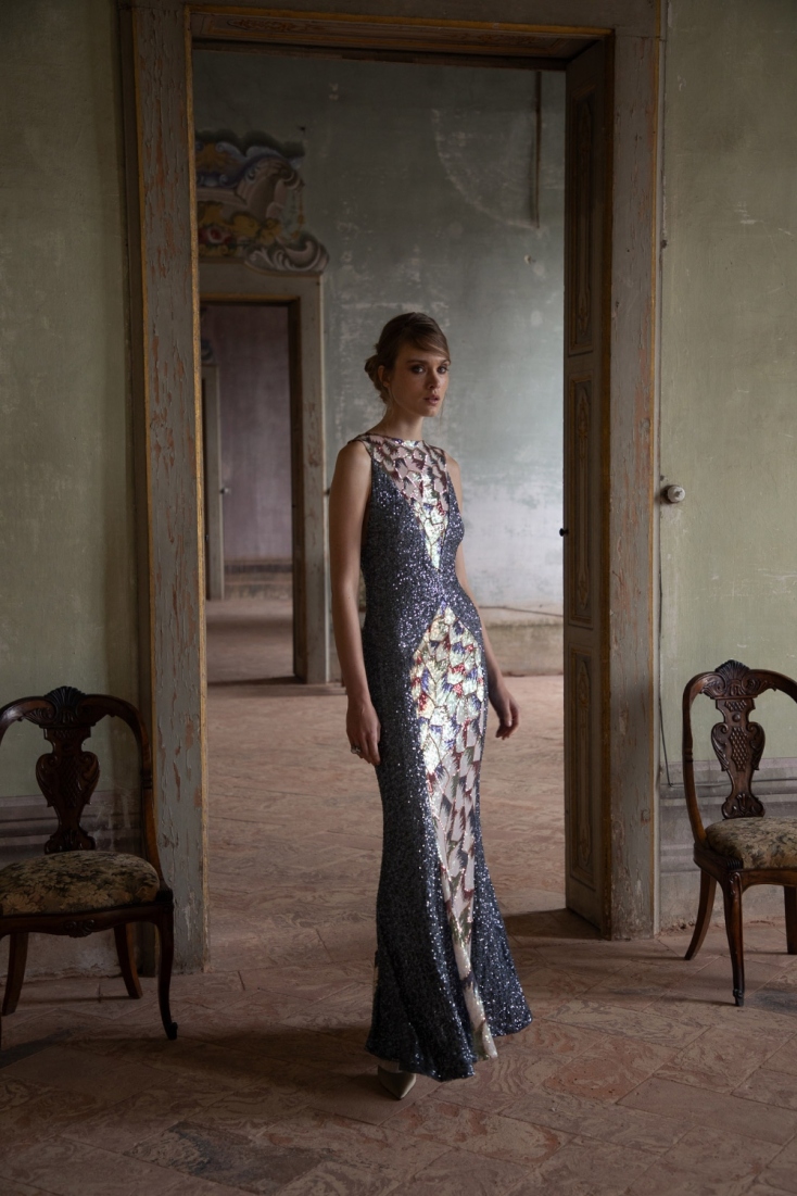 Elora Dress – Peacock Sequined Nidodileda