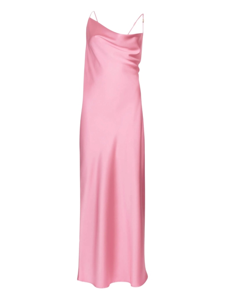 LIU JO - draped satin slip maxi cocktail dress