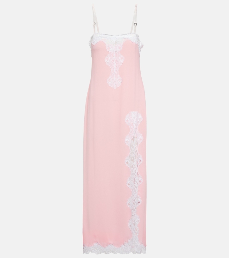 Christopher Kane Lace-trimmed maxi slip dress