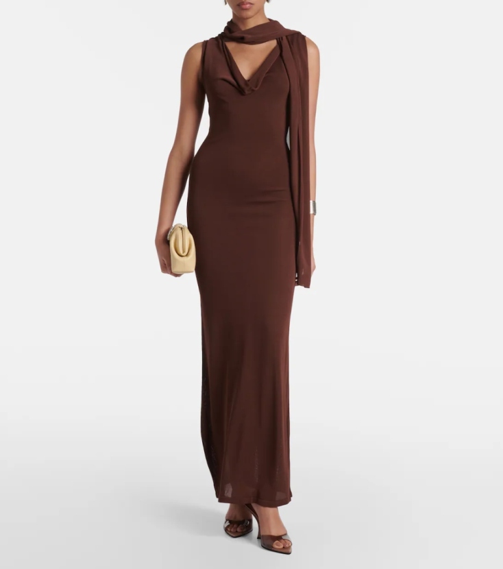 Aya Muse Scarf-detail draped maxi dress