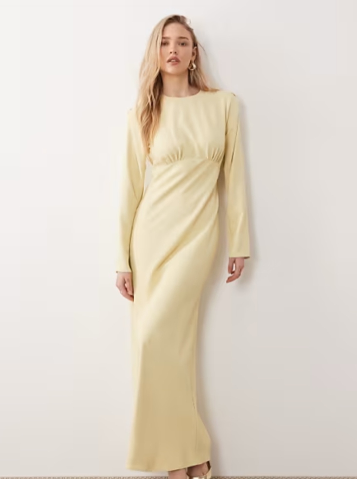 ASOS DESIGN bias bust detail maxi dress in buttermilk