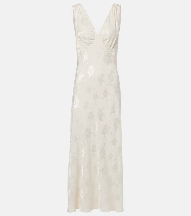 Rixo Sandrine floral jacquard midi dress