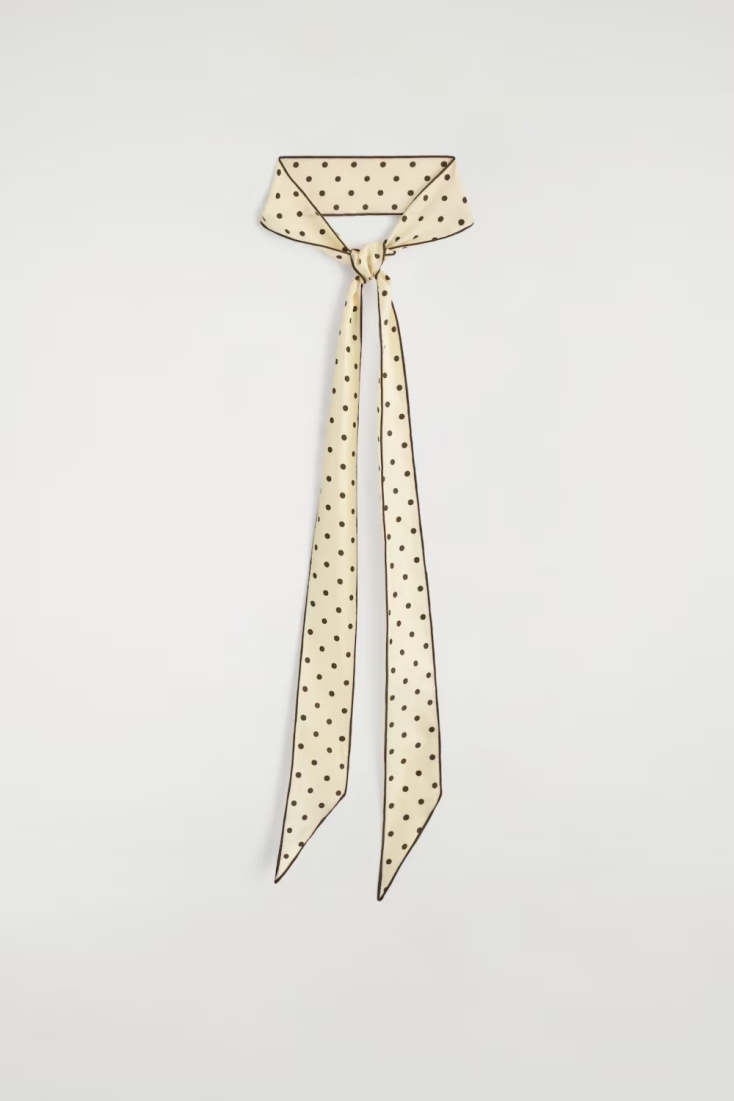 POLKA-DOT SILK SKINNY SCARF